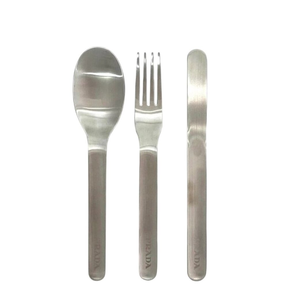 Prada Cutlery Set Silver Black Bloom 2 Up004
